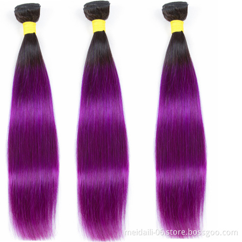 8 A Brazilian Hair Extension Colored Ombre Straight Hair Bundles, Silky Straight Wave Hair Bundle Vendors